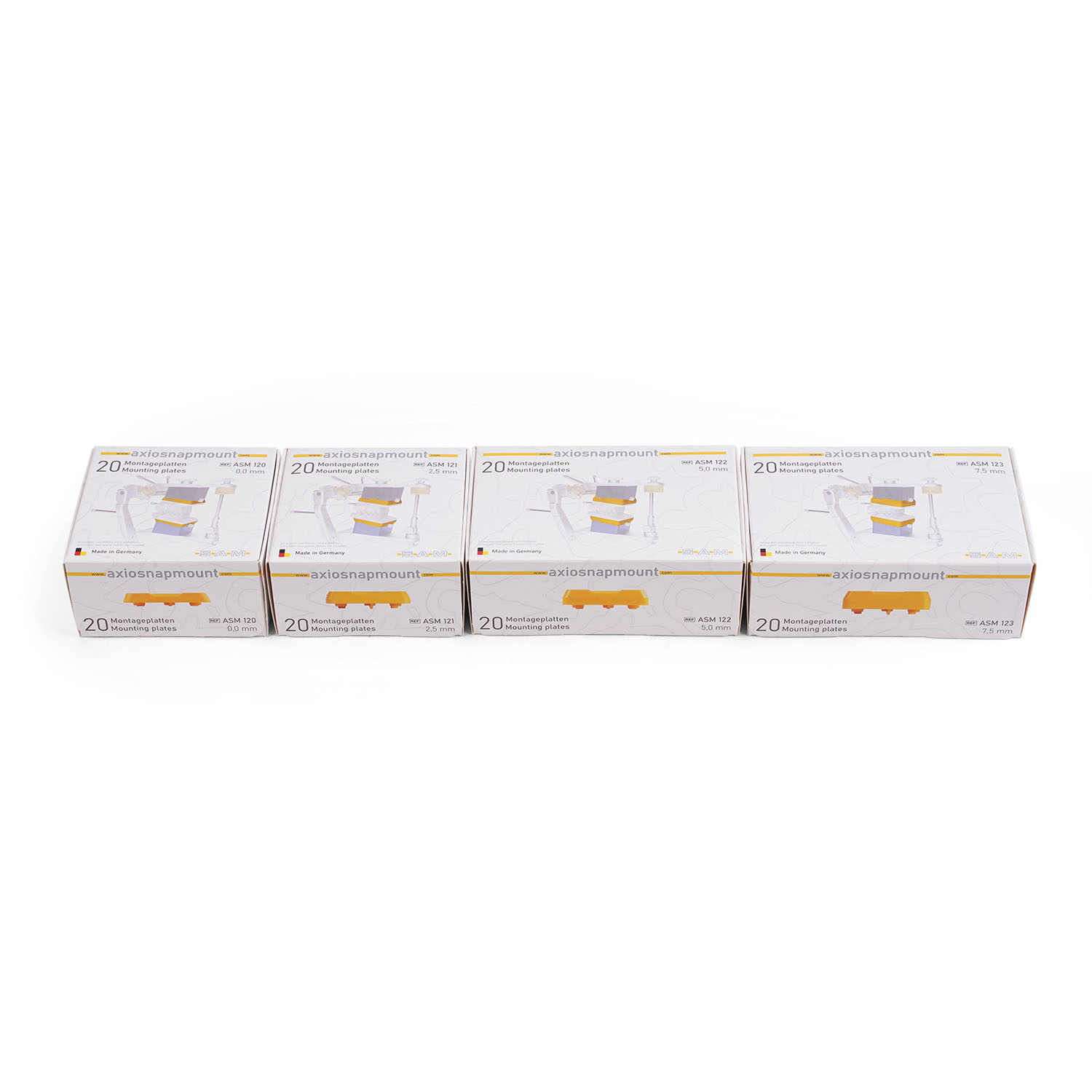 Featured image for “AxioSnapMount Montageplatten Kombipack (je 20 Stk.)”