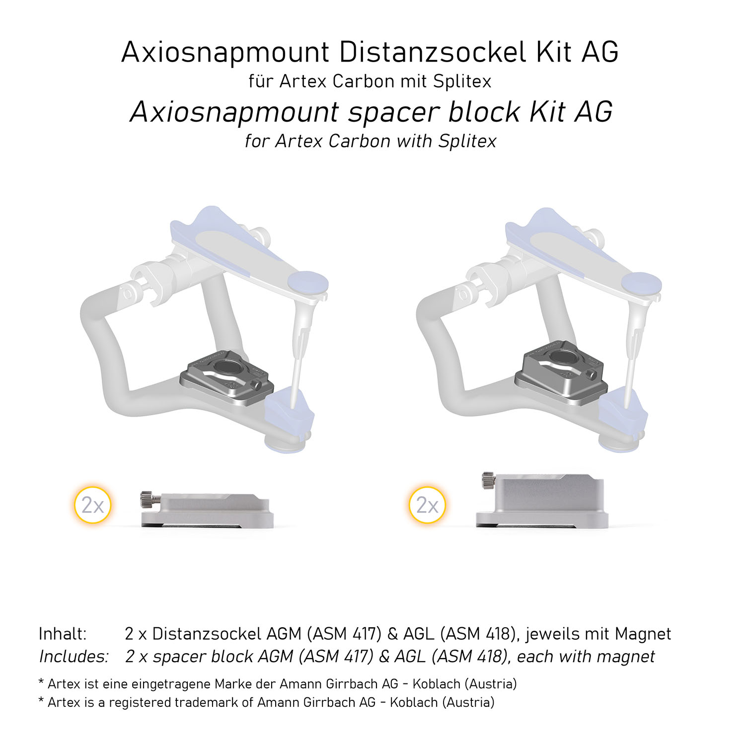 Featured image for “Distanzsockel Kit AG - für Artex Carbon mit Splitex”